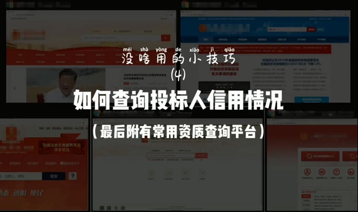 第4集：如何查询投标人信用情况